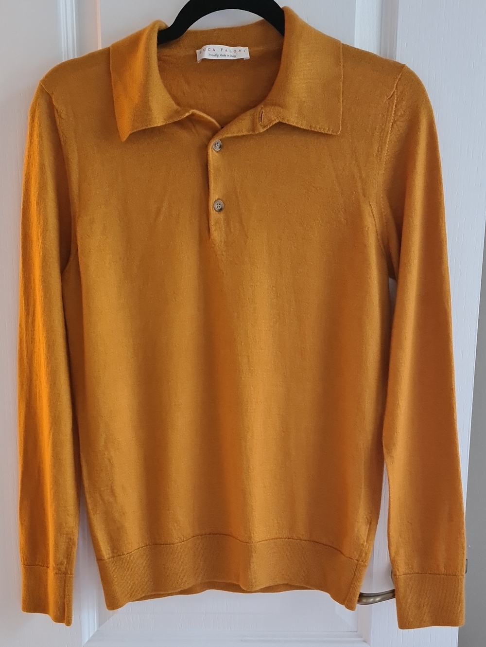 Luca Faloni - Mens Silk Cashmere Knitted Polo In Mustard